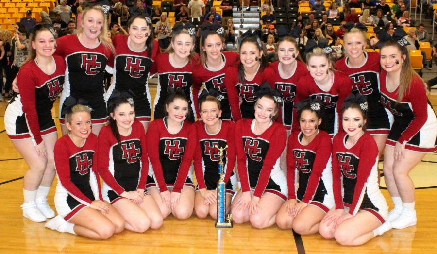 The Harlan County High School cheerleaders captured their third straight 52nd District Tournament cheerleading title on Friday at Middlesboro High School. Squad members include, from left, front row: Ally Alred, Shawnee Cress, Grayson Raleigh, Rhileigh Alred, McKenzie Bundy, Keke Gist and Amber Goodin; back row: Brittany Dummitt, Peyton Griffin, Emily Eldridge, Katiera Lewis, Karyssa Lamb, Bailey Brock, Madison Tolliver, Mahalah Bundy, Baili Boggs and Kerstin Perkins. The squad is coached by Anissa Alred. 