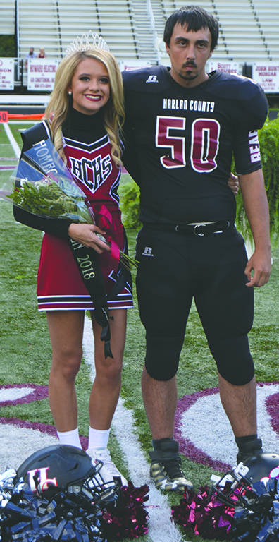 Harlan County High School senior Rhileigh Alred was selected as the school’s homecoming queen in ceremonies before Friday’s game against Wayne County. Alred was escorted by Matthew Bailey.
