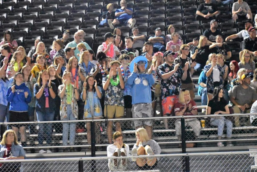 Members of the Harlan County High School Denkeepers, under the direction of Robin Sanders, cheered on the Black Bears during their season-opening win over South Laurel.