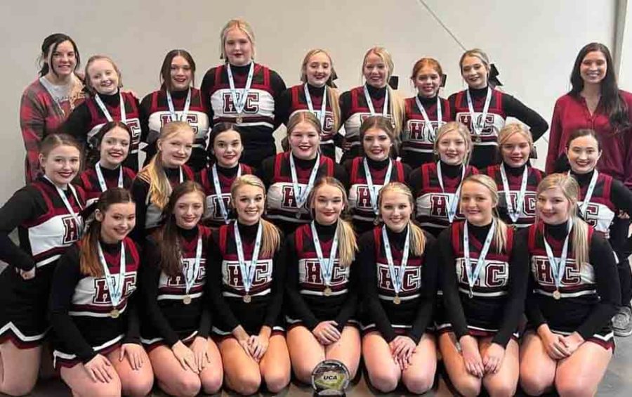 The Harlan County High School cheerleaders won the Bluegrass Regional Championship in their division in Lexington. They received a bid to the UCA nationals. 