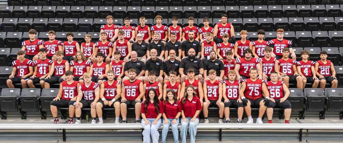 Team members include, from left: managers Krissa Collett, Addy Gray and Maddi Middleton; second row: Blake Short, Grayson Grills, Gunner Burkhart, Brayden Clay, Jayce Brown, Gage Bailey, Hunter Napier, Brody Hensley, Braxton Cornett, Jonathan Sergent and Jordi Jackson; third row: Brady Freeman, Drew Sergent, Jackson Hurt, Jacob Sage, Zach Musick, Jonah Sharp, coaches Amos McCreary, Tim Saylor, Jacob Saylor, Zach Caldwell and Travis Laws, Kayden Adams, Lee Senters, Bo Eldridge, Cooper Blevins, Colby Shepherd and Rhyland Thomas; fourth row: Cam Middleton, Aaron Howard, Brayden Cole, Cody Steele, Masyn Stewart, Logan Smith, trainers Glenn Wills and Chris Brown, coaches Britt Lawson and Christian Hall, Brayden Morris, Austin Tye, Ryan Day, Sam Carr and Carter Bailey; back row: Win Cooper, Tyler Foster, Eli Joseph, Jackson Mackowiak, Liam Smith, Hunter Fuson, Mason Jones and Mason Cooper.